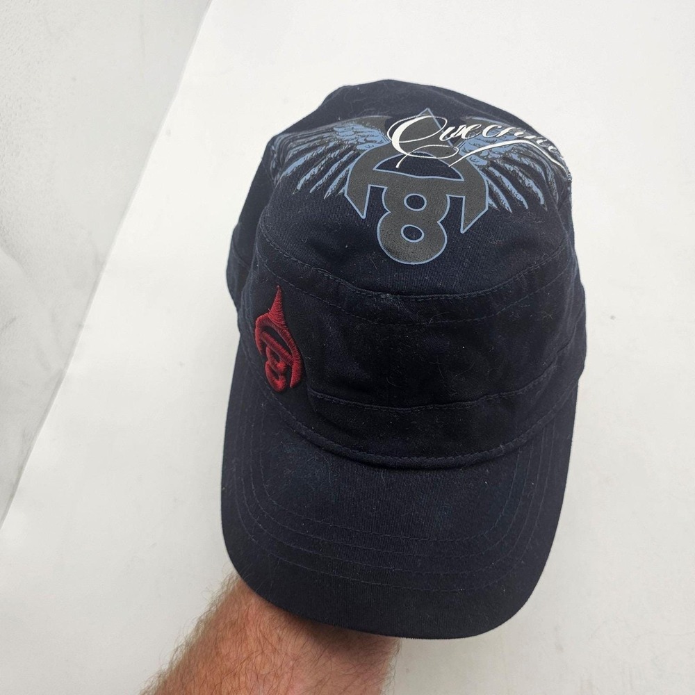 Vintage CCM Roger Edwards Fitted Hat Mens Medium Blue Embroidered Logo Cap